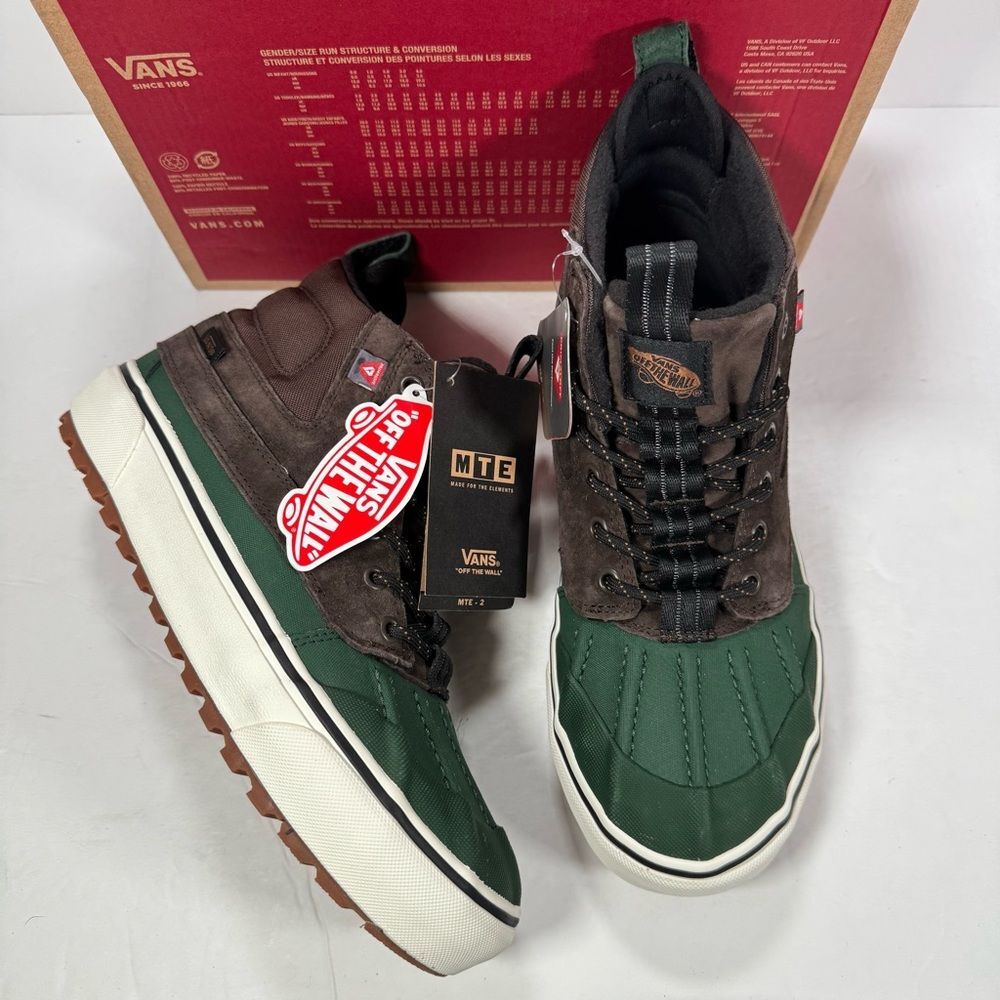 Vans Sk8-Hi Del Pato MTE-2 All Weather Brown Green Sneakers Women 9.5 Men 8